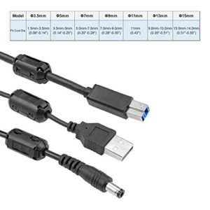 uxcell 11mm Ferrite Cores Ring Clip-On RFI EMI Noise Suppression Filter Cable Clip, Black 5pcs