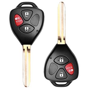 keyless entry remote replacement key fob fit for toyota rav4 2006-2010/scion xb 2008-2013 vehicles that use hyq12bby with 4d67 chip (2 pack)