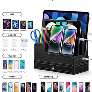 Charging Station Stand for Anker 60W 6 Port and SABRENT 4-Port, Electronic Desk Charging Organizer for Phone, Tablets, Watch, Earpods, Men Husband Dad Gift Valentines Gift for Him (Include 4 x Cables)