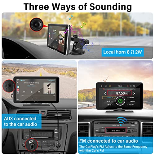 Carpuride 2023 Newest Wireless Apple Carplay & Android Auto,7 Inch Full HD Touch Screen Portable Car Radio Receiver,Car Stereo with Mirror Link, Google, Bluetooth