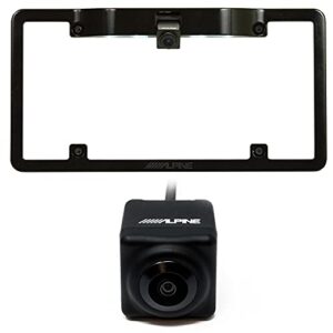 alpine ktx-c10lp license plate frame with alpine hce-c1100 hdr back up camera