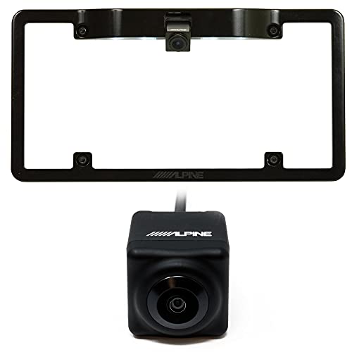 Alpine KTX-C10LP License Plate Frame with Alpine HCE-C1100 HDR Back Up Camera