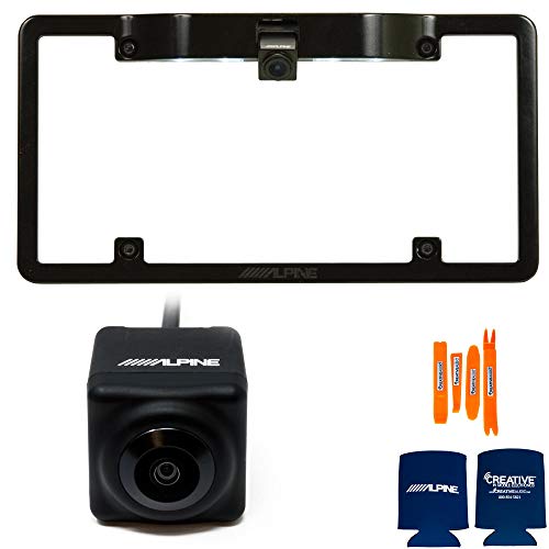 Alpine KTX-C10LP License Plate Frame with Alpine HCE-C1100 HDR Back Up Camera