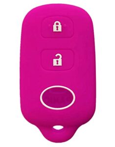 rpkey silicone keyless entry remote control key fob cover case protector replacement fit for scion xa xb toyota celica echo fj cruiser highlander prius rav4 tacoma tundra yaris hyq12bbx (violet)