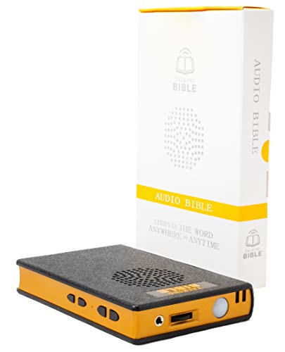 Talking Bible - Electronic Holy Bible Audio Player in English for Seniors, Kids and The Blind, Solar Powered, KJV (King James Version), Black