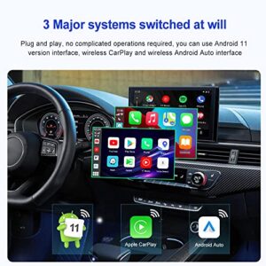 CarPlay AI Box Mini Android 11, Wireless 3-in-1 CarPlay Adapter, Watch YouTube and Netflix in Your Car, Wireless CarPlay and Android Auto, QCM2290, 3G+32G, for OEM Wired CarPlay Car