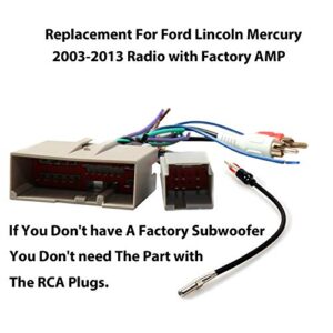 RED WOLF Replacement for Ford 2006-2012, Lincoln 2006-2010, Mercury 2006-2009 Aftermarket Stereo Install Wiring Harness with RCA Adapter, Radio Antenna Adapter Plug Connector