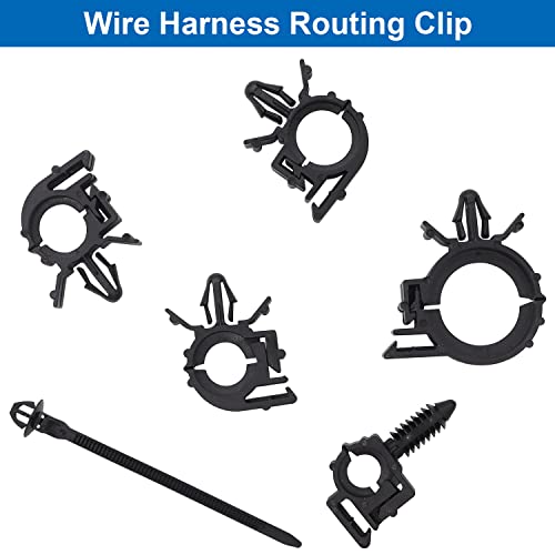 weideer 56Pcs Car Wire Harness Routing Clip Assortment Kit - 6 Different Sizes Universal Wiring Harness Routing Clip Replacement Parts