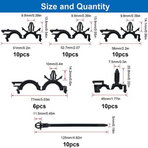 weideer 56Pcs Car Wire Harness Routing Clip Assortment Kit - 6 Different Sizes Universal Wiring Harness Routing Clip Replacement Parts