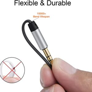 CableCreation Aux Cable, 6 FT Flat 3.5mm Auxiliary Audio Stereo Cord 90 Degree Right Angle Compatible with Car,Home Stereos, Headphones, iPod iPhone iPad, Smartphone, MP3 Player, Black