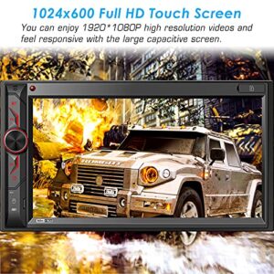 Double Din Car Multimedia System: 7 Inch HD Touchscreen Car Stereo Receiver – Bluetooth Car Radio MP5 Player with Mirror Link | Rear View Camera | MP3 | AM/FM | USB/SD/AUX | Steering Wheel Control