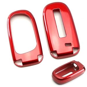 iJDMTOY Exact Fit Glossy Red Smart Key Fob Shell Cover Compatible with Charger Challenger Dart Durango Journey, Grand Cherokee Renegade, 200 300, etc