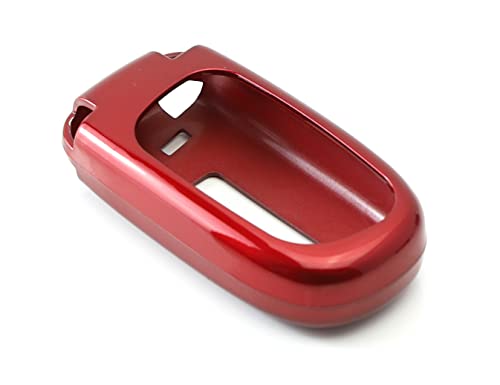 iJDMTOY Exact Fit Glossy Red Smart Key Fob Shell Cover Compatible with Charger Challenger Dart Durango Journey, Grand Cherokee Renegade, 200 300, etc