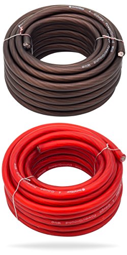 InstallGear 4 Gauge Wire (50ft) Copper Clad Aluminum CAA - Primary Automotive Wire, Car Amplifier Power & Ground Cable, Battery Cable, Car Audio Speaker Stereo, RV Trailer Wiring Welding Cable 4ga