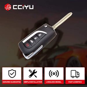 cciyu X 1 Flip Key Fob with Key Blade 4 buttons Replacement for 11 for Toyota Camry Series with FCC HYQ12BBY