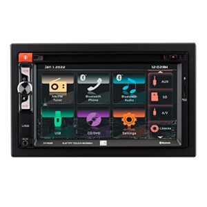 Dual Electronics DV622 6.2" Multimedia Touch Screen Double DIN Car Stereo Receiver, Siri/Google Voice Assist, Bluetooth, CD/DVD, USB and microSD Inputs