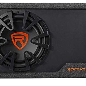 Rockville Rws12ca Slim 1200 Watt 12" Amplified Powered Car Subwoofer Enclosure ,Black