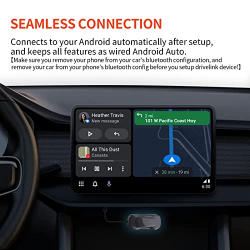 2023 Wireless Android Auto Adapter for 2016+ Factory Cars Converts Wired Android Auto to Wireless, Android Auto Dongle Wireless for Android 11+, USB A & C Plug and Play Bluetooth Android Auto Adapter