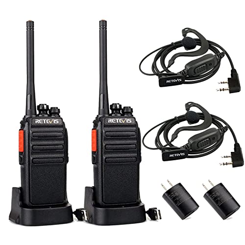 Retevis H-777S Walkie-Talkies Long Range,Rechargeable Two Way Radio,2 Way Radio with Earpieces,VOX Long Antenna Crisp Voice for Adults Gift Hunting Camping Outdoor Biking(2 Pack)