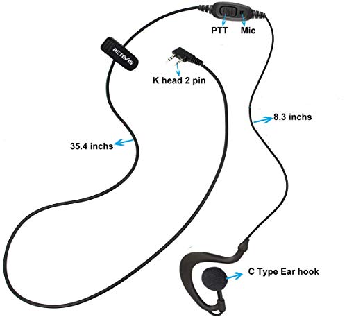 Retevis H-777S Walkie-Talkies Long Range,Rechargeable Two Way Radio,2 Way Radio with Earpieces,VOX Long Antenna Crisp Voice for Adults Gift Hunting Camping Outdoor Biking(2 Pack)