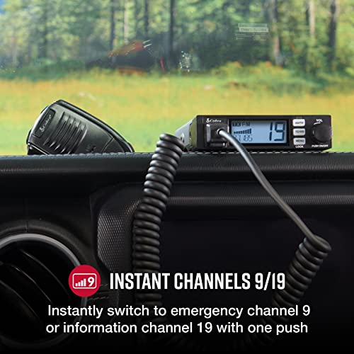 Cobra 19 Mini Recreational CB Radio - Easy to Operate Emergency Radio, Travel Essentials, Instant Channel 9, 4 Watt Output, Full 40 Channels, Time Out Timer, VOX, Auto Squelch, Auto Power, Black