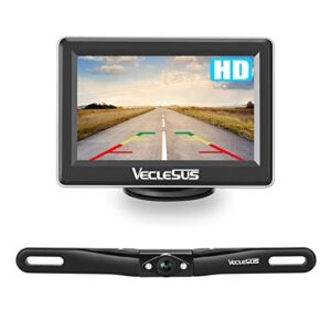 veclesus vm1 1080p wired car backup camera kit, continuous or reverse viewing optional, 4.3” car monitor with waterproof night vision hd backup camera for cars, pickups, suvs, vans, sedans, trucks