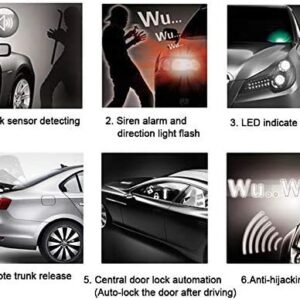 BANVIE Car Alarm System, Security Antitheft Alarm Systems with Keyless Entry, with Microwave Sensor & Shock Sensor