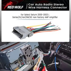 RED WOLF Radio Wiring Harness 70-2002 for Select Saturn 2000-2005 L Series/SL/Ion/SW/SC Stereo Wire Connector Plug Non Factory AMP Amplifier