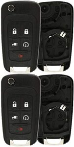 keylessoption keyless entry car remote start key fob shell case button pad cover for 2011-2015 chevy volt oht05918179 (pack of 2)