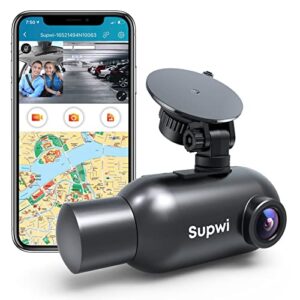 supwi dual dash cam with gps and wi-fi, 1440p front and inside discreet car camera for uber with infrared night vision, super capacitor, dual sony sensors, parking monitoring