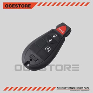 OCESTORE 1Pcs Car Key Fob Keyless Control Entry Remote M3N5WY783X Alarm 3 Button Vehicles Replacement Compatible with Ram 1500 2500 3500 GQ4-53T