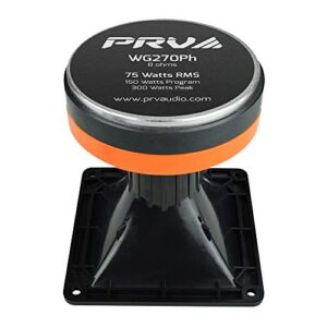 PRV AUDIO WG270Ph Horn Driver - 1" Exit Phenolic Compression Driver 150 Watts Max Power 8 Ohm 106.5 dB 75 Watts RMS with Compact 60° x 60° Exponential Horn for Car Audio