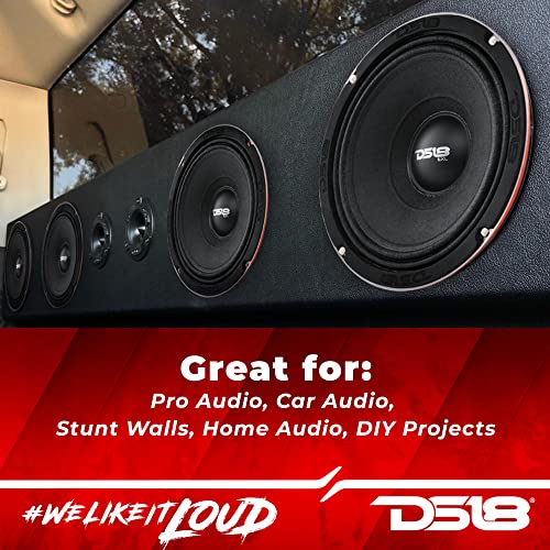 DS18 PRO-EXL84 Loudspeaker - 8", Midrange, Red Aluminum Basket, 800W Max, 400W RMS, 4 Ohms, Ferrite Magnet - for The People Who Live and Breathe Car Audio (1 Speaker)