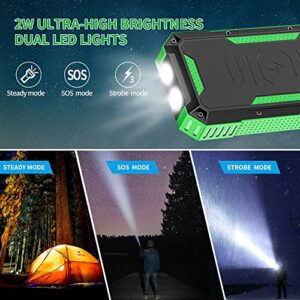 Solar Charger Solar Power Bank, Portable Charger 40000mAh PD22.5 Wireless Charging, Solar battery QC4.0 Fast Carging,6 Output & 2 Input External Battery, Dual Flashlight IP54 Waterproof Outdoor