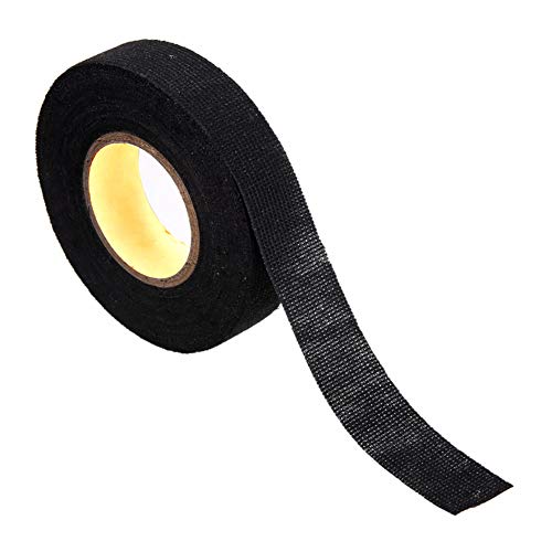 Wiring Harness Cloth Tape,MoreChioce Car Waterproof Tape Noise Reduction Car Wiring Harness Tape Electrical Insulation Tape Heat-Resistant Adhesive for Car Motorcycle 25m x 3cm,Black