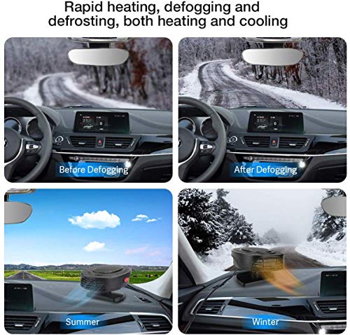 Car Heater Defroster,Portable Car Windshield Heater Fan Defogger 30S Fast Heating,12V150W Cigarette Lighter 2 in 1 Heating/Cooling Micro Car Heater, Low Consumption No Noise