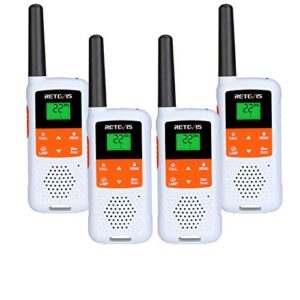 retevis rt49b walkie talkies for cruise, two way long range radios, noaa white walkie talkies 4 pack, usb rechargeable 2 way radio for family camping hiking hunting