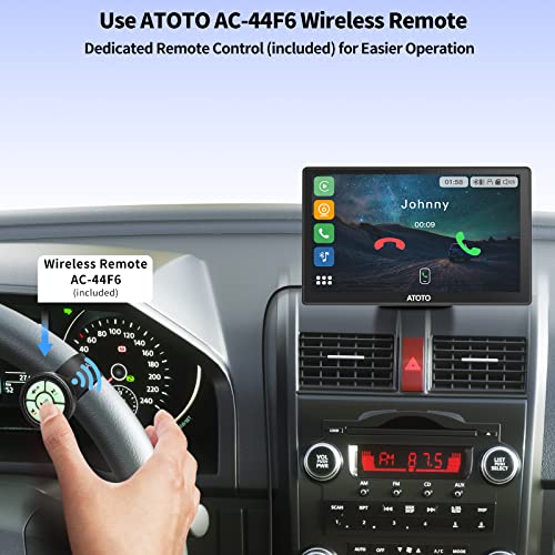 ATOTO P8 Portable On-Dash Car GPS Navigation, Wireless CarPlay & Wireless Android Auto, 7inch QLED Touchscreen, WDR & Auto Dimmer, Bluetooth, Remote Control, AUX/FM Output, P807SD-RM