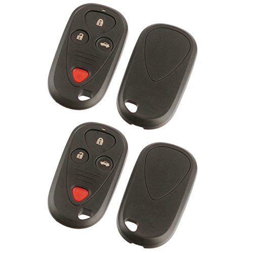 Key Fob Keyless Entry Remote Shell Case & Pad fits Acura 2001-2003 CL / 2002-2004 RL / 2002-2006 TL / 2004-2008 TSX, Set of 2