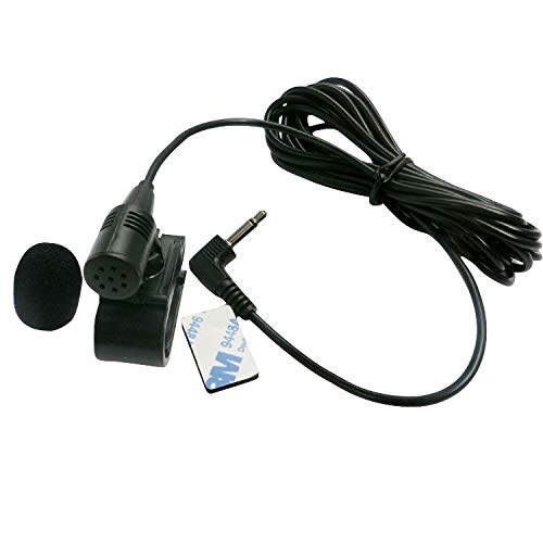 Car Stereo Microphone 3.5mm External Mic Compatible for Boss Corehan Power Acoustik Kenwood JVC Sony Jensen Alpine Car Stereo CD DVD Player Radio Navi