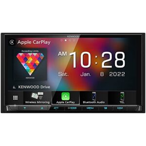 kenwood dmx9708s 6.95-inch capacitive touch screen, car stereo, wired and wireless carplay and android auto, bluetooth, am/fm radio, mp3 player, usb port, double din, 13-band eq, siriusxm…
