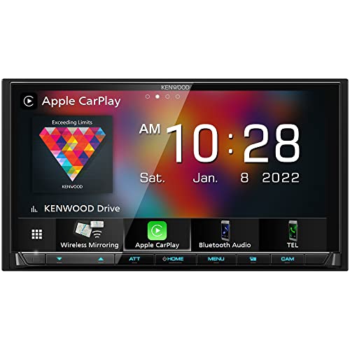 KENWOOD DMX9708S 6.95-Inch Capacitive Touch Screen, Car Stereo, Wired and Wireless CarPlay and Android Auto, Bluetooth, AM/FM Radio, MP3 Player, USB Port, Double DIN, 13-Band EQ, SiriusXM…