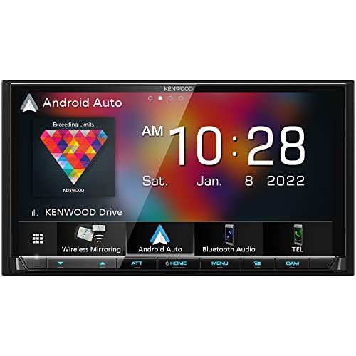 KENWOOD DMX9708S 6.95-Inch Capacitive Touch Screen, Car Stereo, Wired and Wireless CarPlay and Android Auto, Bluetooth, AM/FM Radio, MP3 Player, USB Port, Double DIN, 13-Band EQ, SiriusXM…