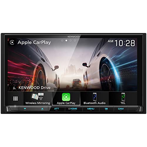 KENWOOD DMX9708S 6.95-Inch Capacitive Touch Screen, Car Stereo, Wired and Wireless CarPlay and Android Auto, Bluetooth, AM/FM Radio, MP3 Player, USB Port, Double DIN, 13-Band EQ, SiriusXM…