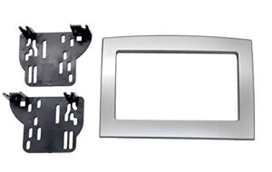 silver double din dash kit compatible with dodge ram 2006-2010 truck car stereo radio install kit