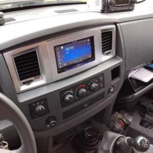 Silver Double Din Dash Kit Compatible with Dodge Ram 2006-2010 Truck Car Stereo Radio Install Kit