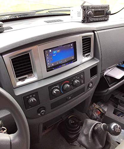 Silver Double Din Dash Kit Compatible with Dodge Ram 2006-2010 Truck Car Stereo Radio Install Kit