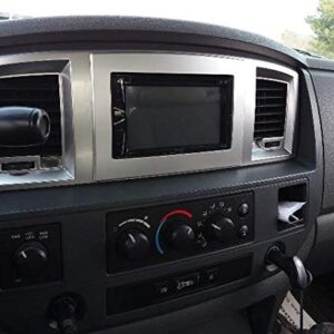 Silver Double Din Dash Kit Compatible with Dodge Ram 2006-2010 Truck Car Stereo Radio Install Kit