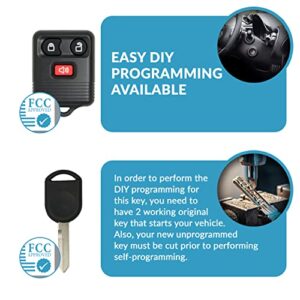 Keyless2Go Replacement for Keyless Entry Car Key Fob Vehicles That Use 3 Button CWTWB1U331, with New Uncut 80 Bit Transponder Ignition Car Key H85