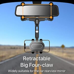 TSR HOME Rearview Mirror Phone Holder for Car, 360° Rotating Rear View Mirror Phone Mount, Multifunctional PhoneUniversal Car Phone Holder for All Smartphones